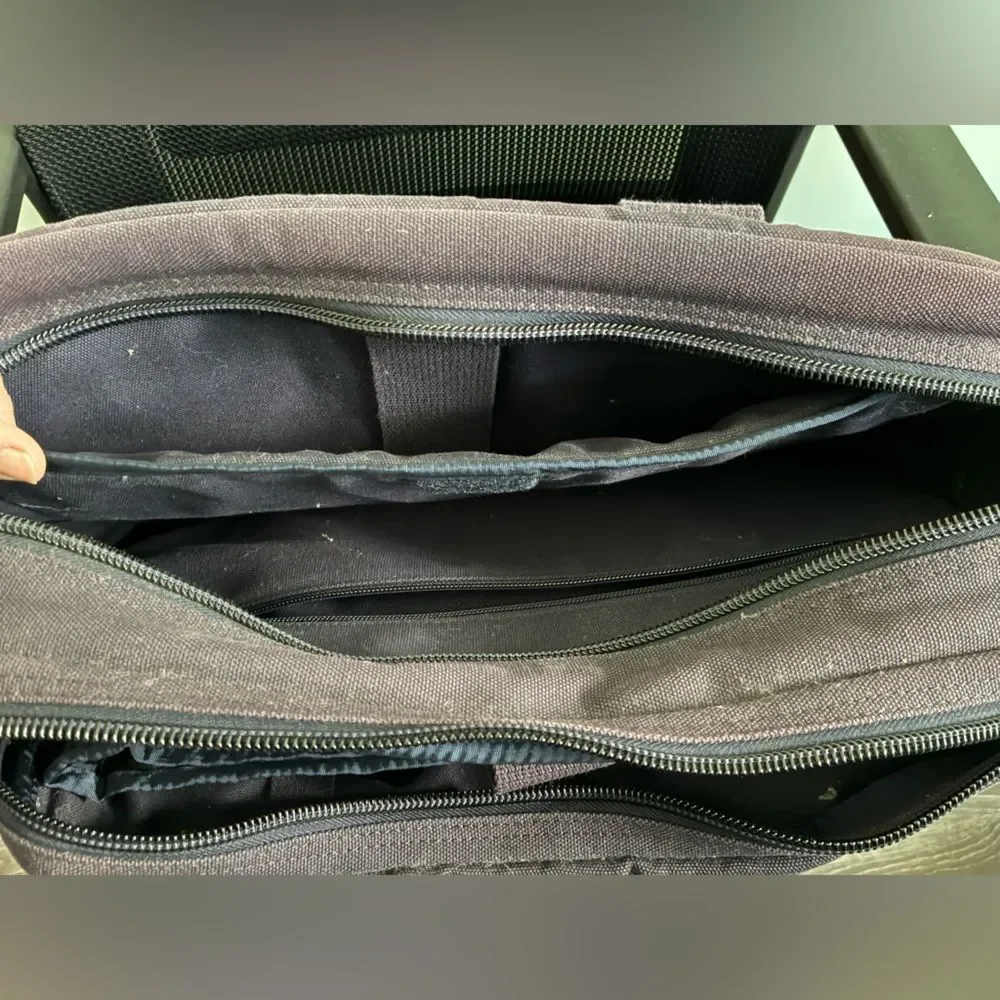 Lands' End Navy Men's Laptop Briefcase Bag Multipocket missing shoulder strap